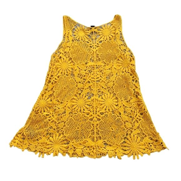 F21 Yellow Crochet Lace Tunic Tank - Medium - Picture 3 of 7